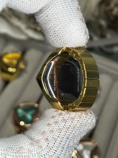 Fossi l Gold Black Ring Analog Ladies Watch