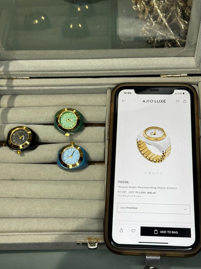 Fossi l Gold White Ring Premium Ladies Watch