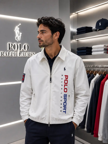 Ralp h Lauren White Imported Premium Bomber Jacket