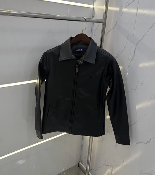 Ralph Lauren Black Premium Leather Jacket