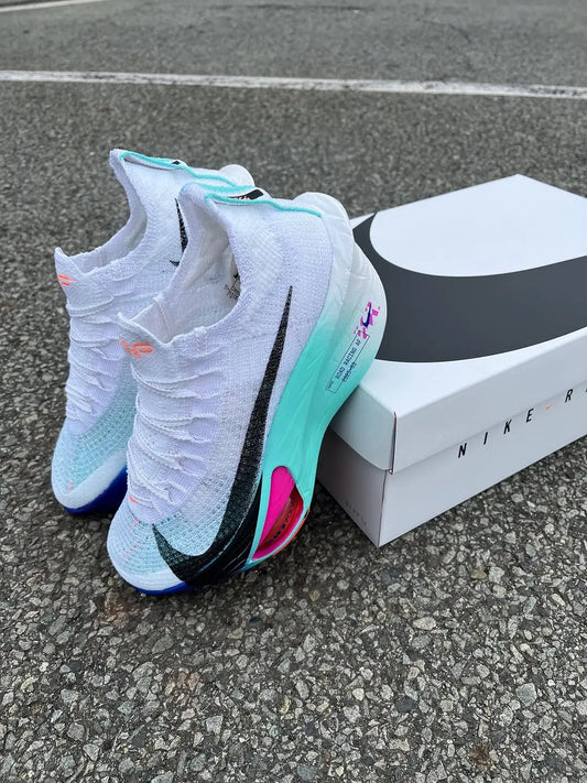 Nikee Zoom Alphafly 3 WhiteHyper Turquoise Concord Black