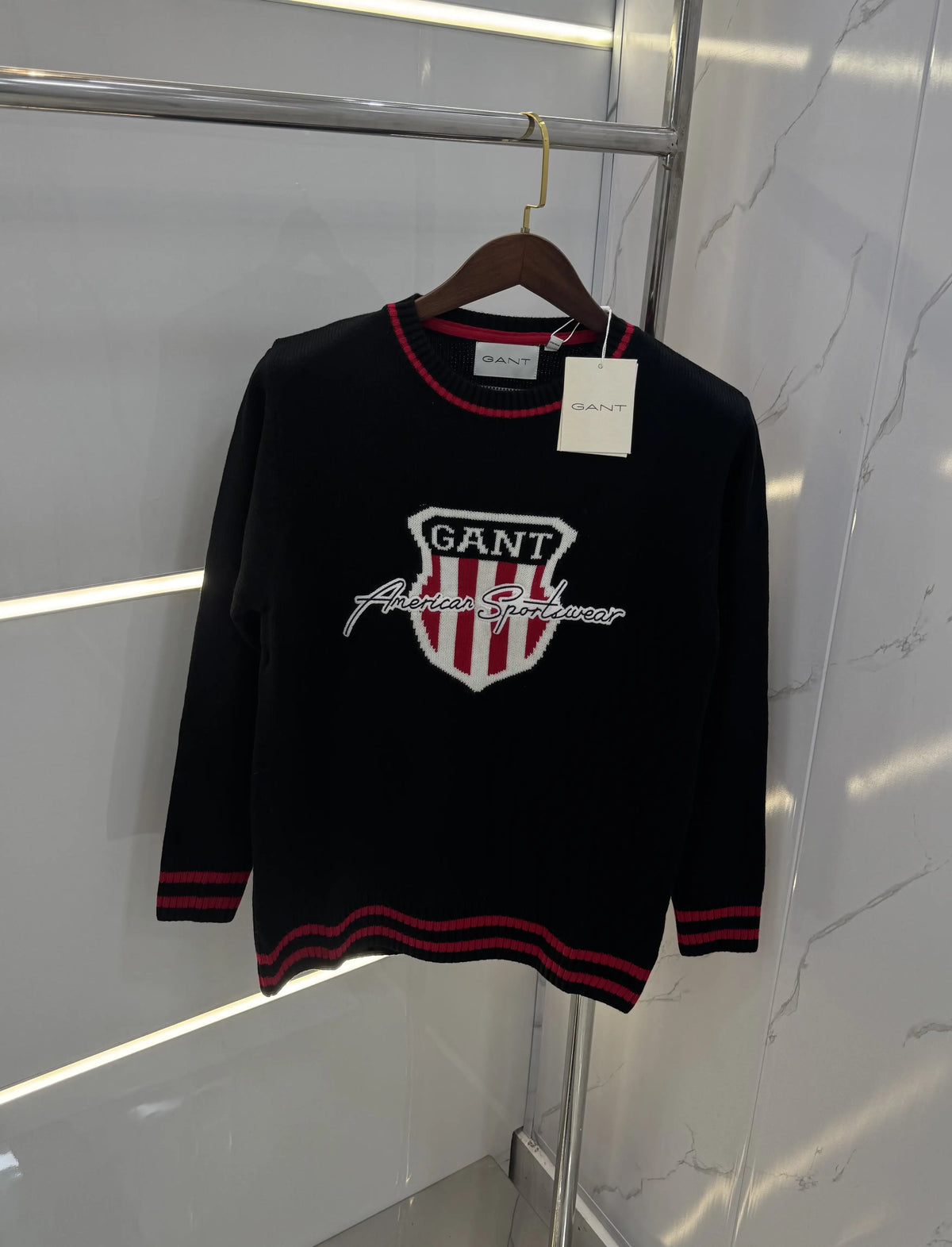 Gan t Black Knitted Imported Pull Over