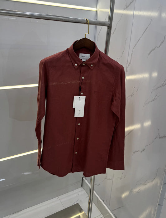 Calvin  Klein Rust Embroidery Logo Work Premium Shirt