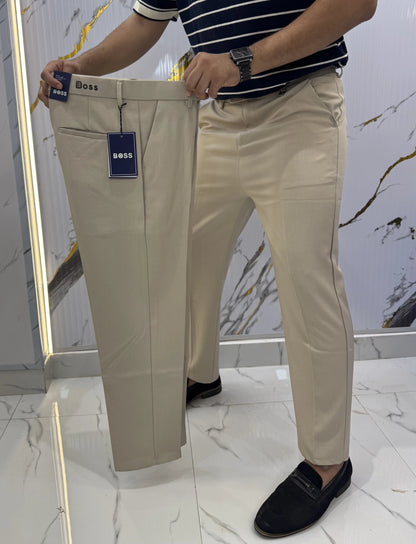 Hugo  Boss Cream Imported Korean Trouser