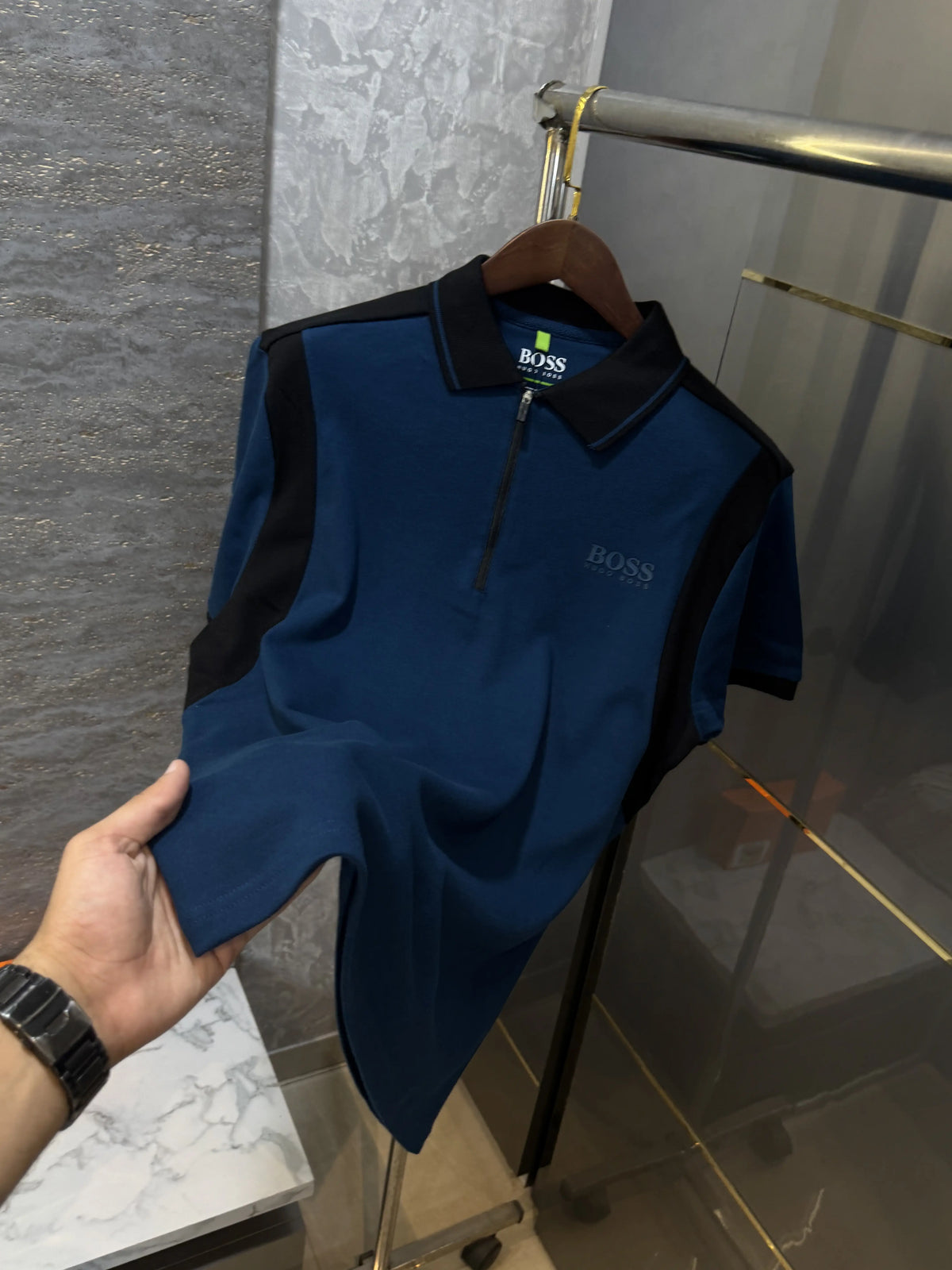 Hugo Bos s Bottle Green Logo Work Premium Polo T-shirt