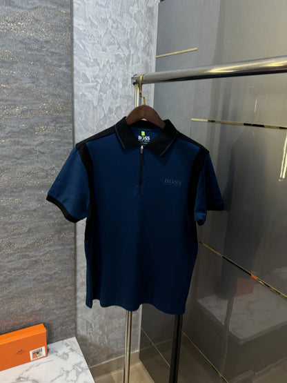 Hugo Bos s Bottle Green Logo Work Premium Polo T-shirt
