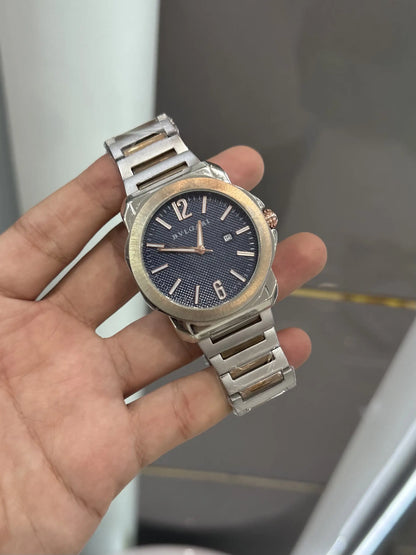 Bvlgari Octo Roma Dual Tone Blue Premium Watch