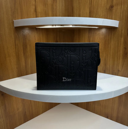 Dio r Monogram Luxury Unisex Pochette Blue With Box Balck d16