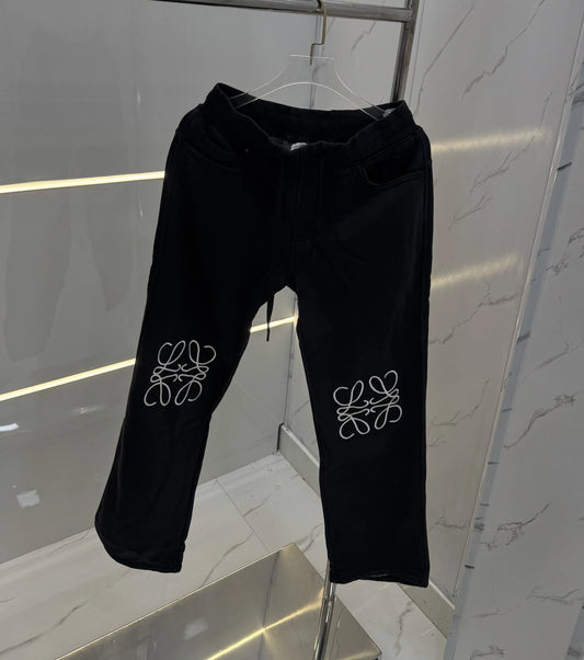 Loewe Black Embroidery Work Premium Trackpant