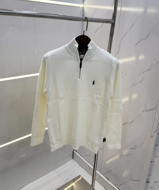 Ralph  Lauren White Imported Knitted Pull Over