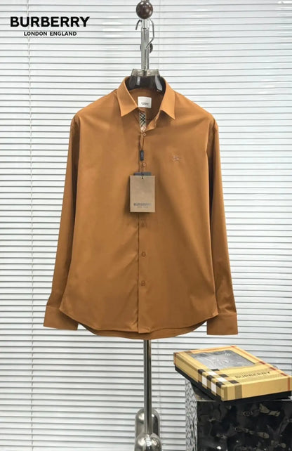 Burberr y  Light brown  Premium Shirt With Original Box