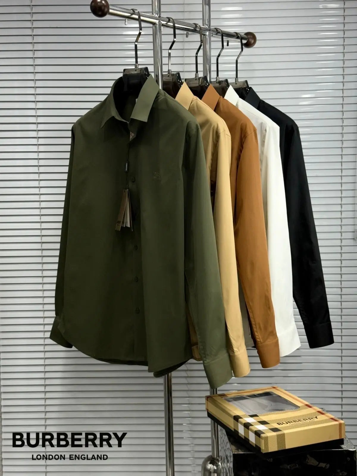 Burberr y  Light brown  Premium Shirt With Original Box