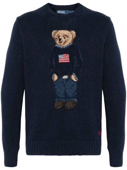 Ralp.h Laure.n Black Usa Teddy Edition Knitted Imported Pull Over