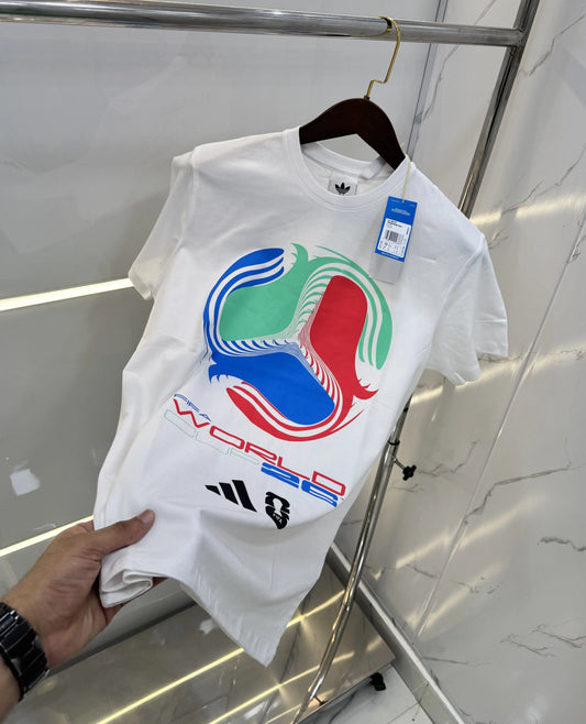 Adida s White  Logo Print Imported  T-Shirt