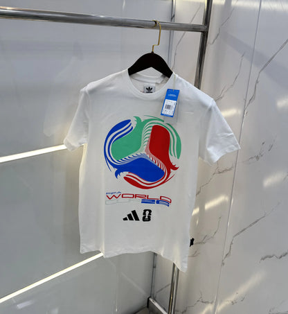 Adida s White  Logo Print Imported  T-Shirt