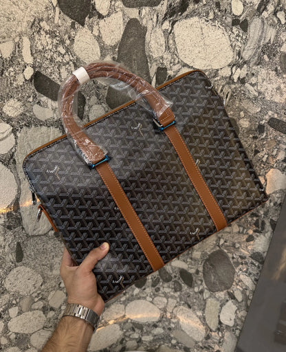 Goyar d Luxury Premium Imported Laptop Bag Brown g122