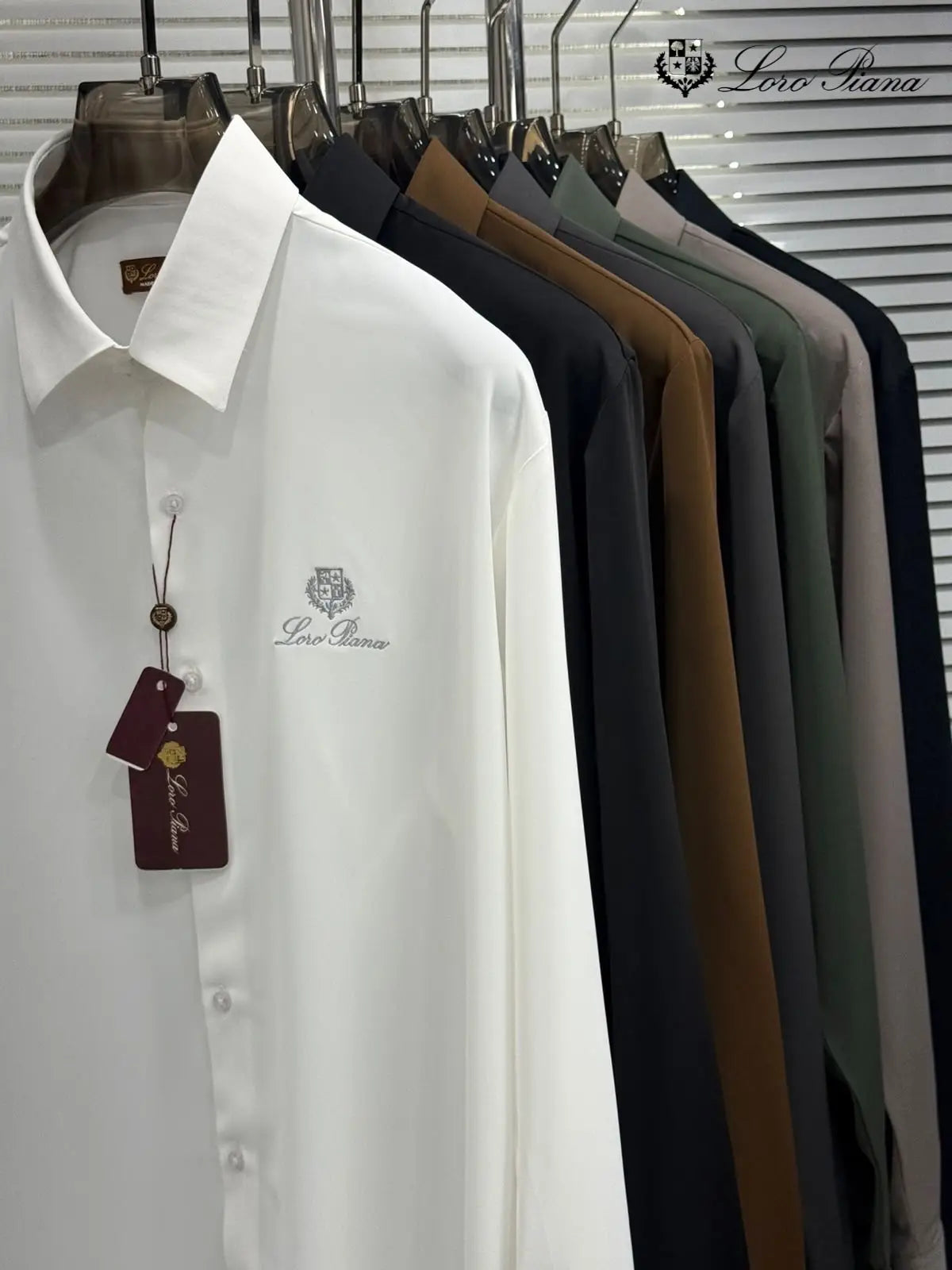Loro Piana Black Embroidery Logo Premium Shirt With Original Box
