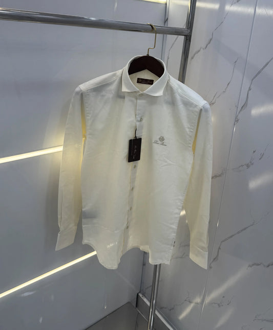 Loro Piana Butter Embroidery Logo Work Premium Shirt