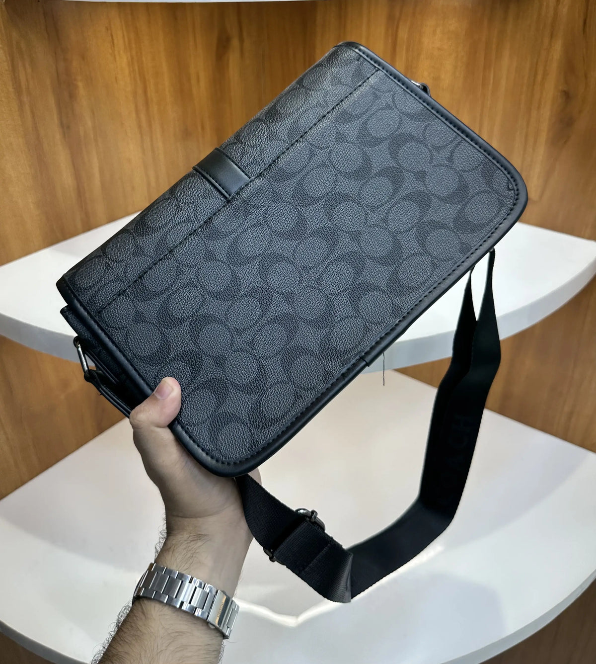 Coac h Premium Monogram Imported Cross Body Bag Grey c009