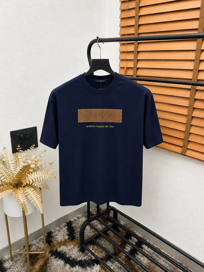 Loui_s Vuitton Turkey Imported Jute Embroidered Premium Drop Shoulder T-shirt (DN 567)