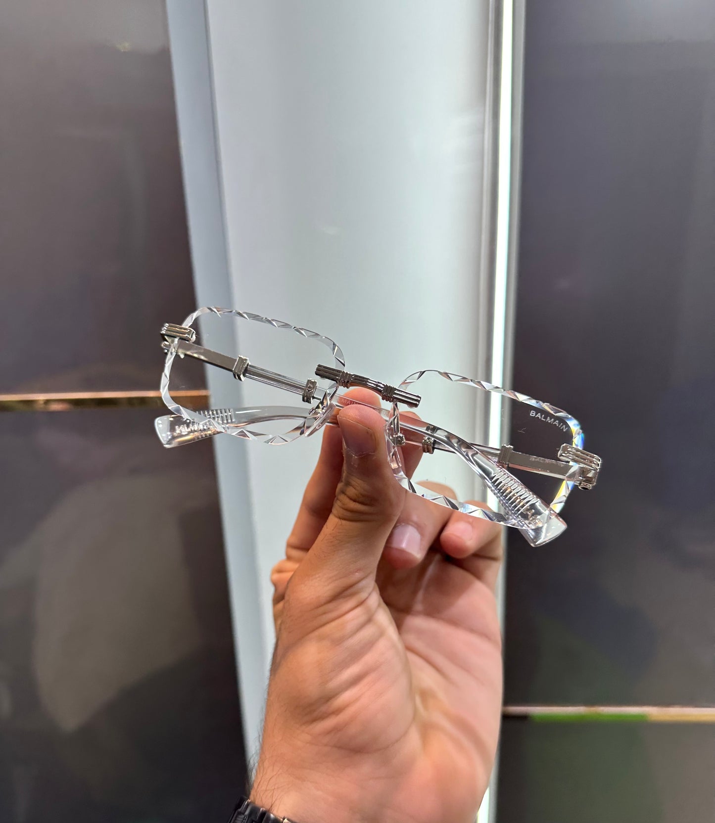 Balmain Paris Transparent Karan Aujla Edition Designer Luxury Sunglasses With Original Packing