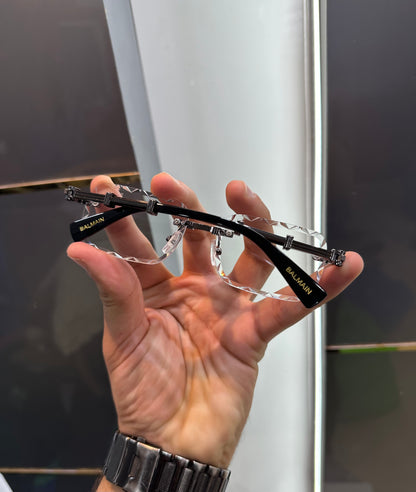 Balmain Paris Transparent White Designer Luxury Sunglasses With Original Packing