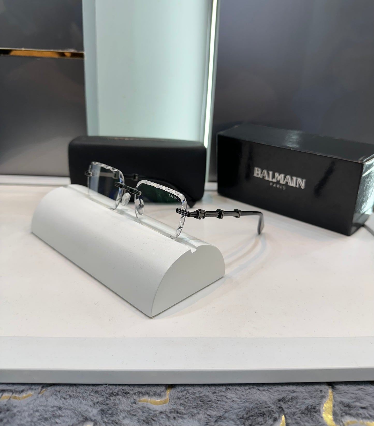 Balmain Paris Transparent White Designer Luxury Sunglasses With Original Packing