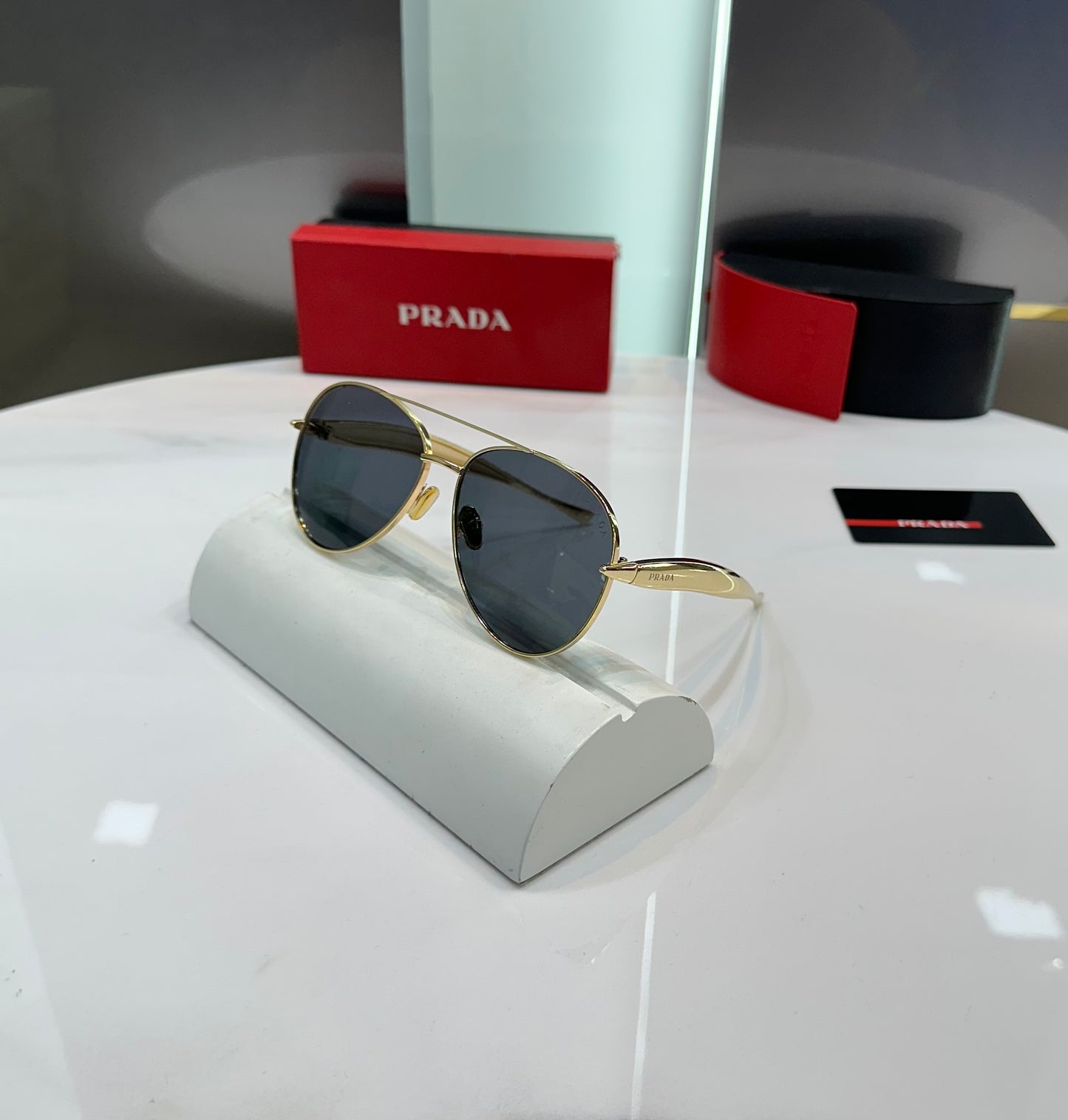 Prada Milano Gold Metal Karan Aujla Edition Luxury Shade With Original Packing