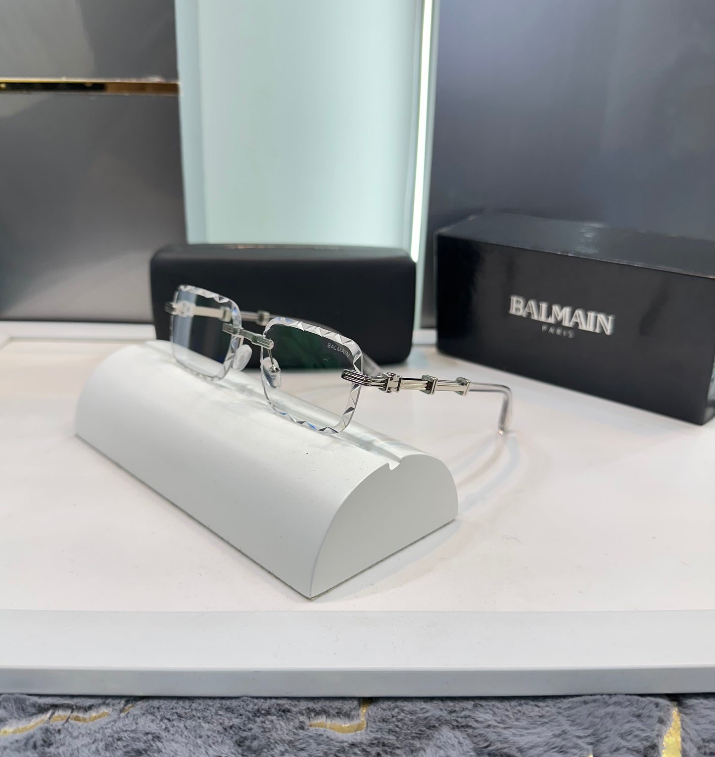 Balmain Paris Transparent Karan Aujla Edition Designer Luxury Sunglasses With Original Packing