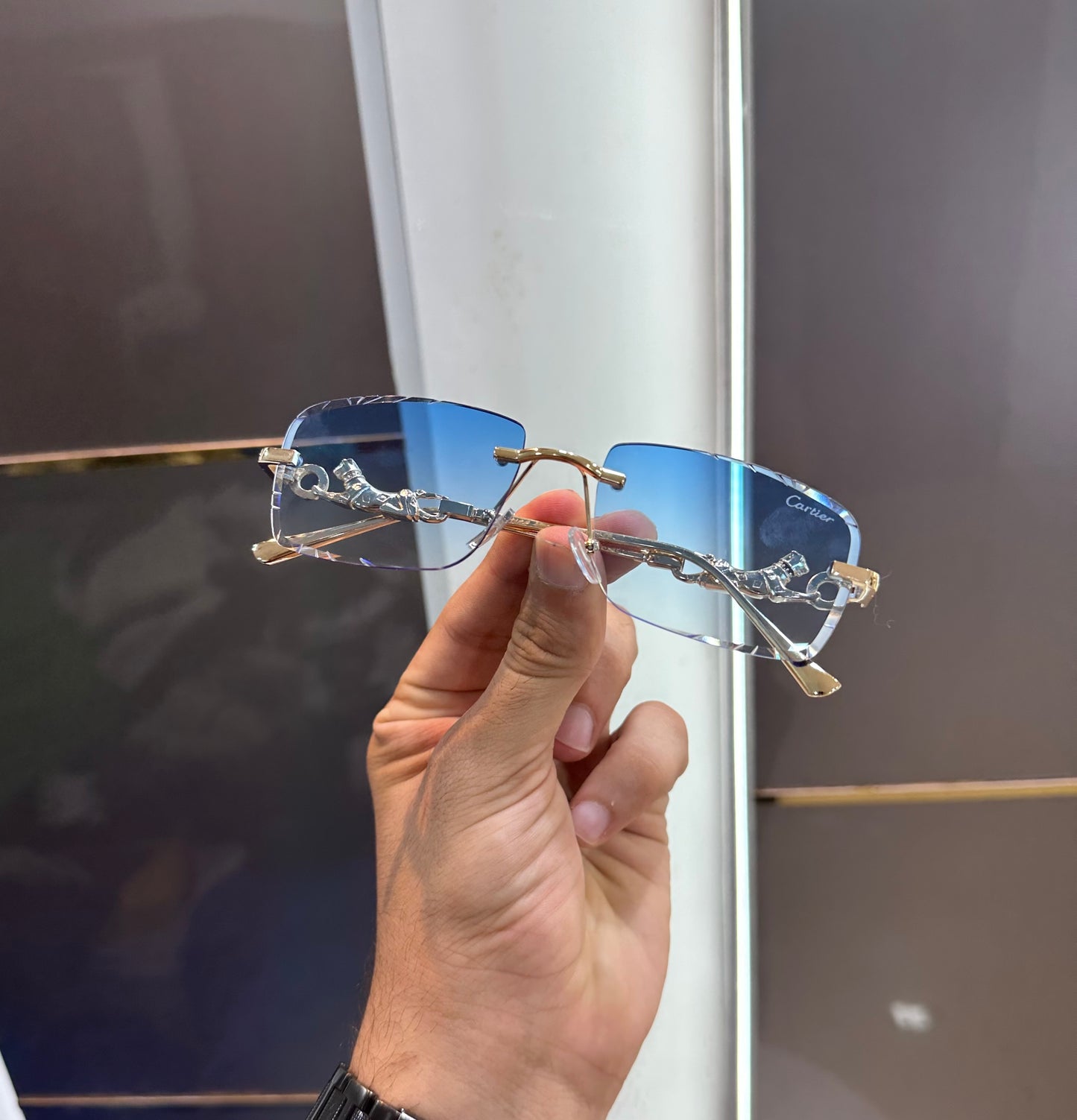 Cartier Sky Blue Metal Karan Aujla Edition Luxury Shade With Original Packing