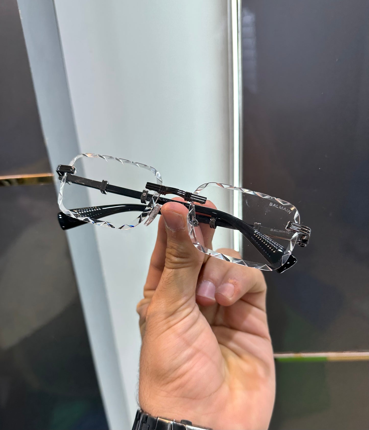 Balmain Paris Transparent White Designer Luxury Sunglasses With Original Packing