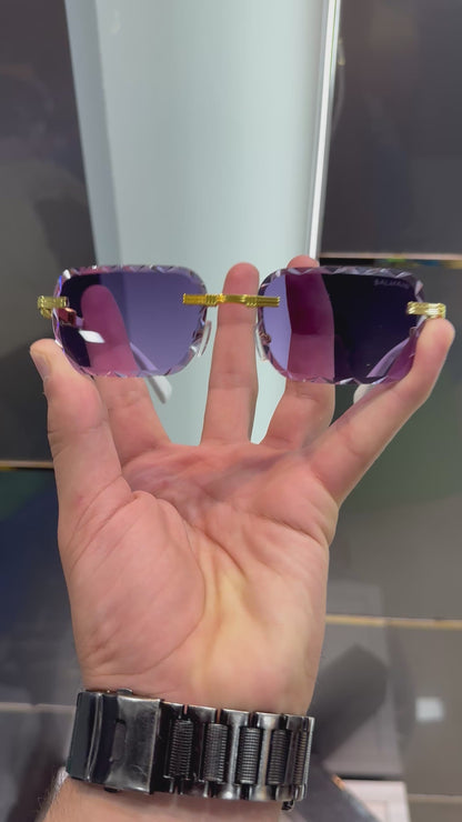 Balmain Paris White Purple Karan Aujla Edition Designer Luxury Sunglasses With Original Packing